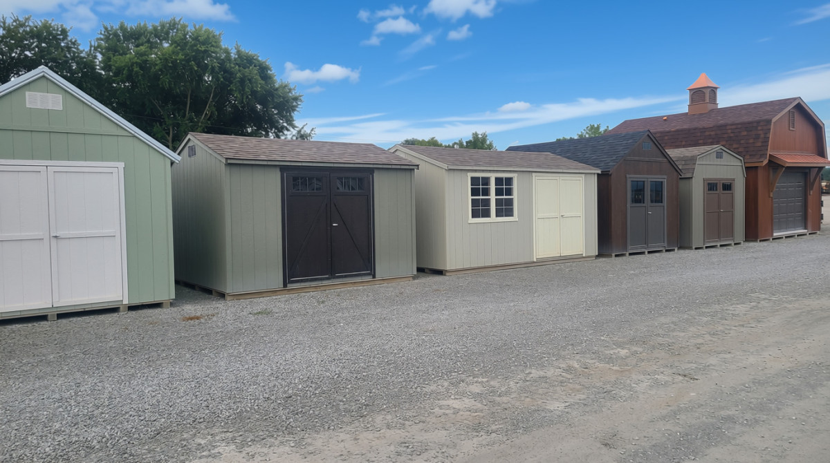 corporate sales lot with blue skies